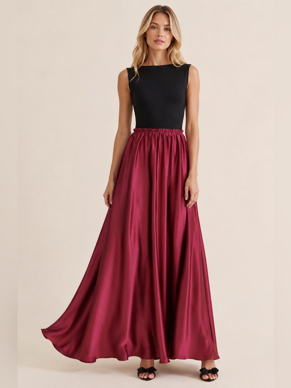 Anthropolohie Ripley Rader Ashley Satin Dress Pink/Black 2 57077